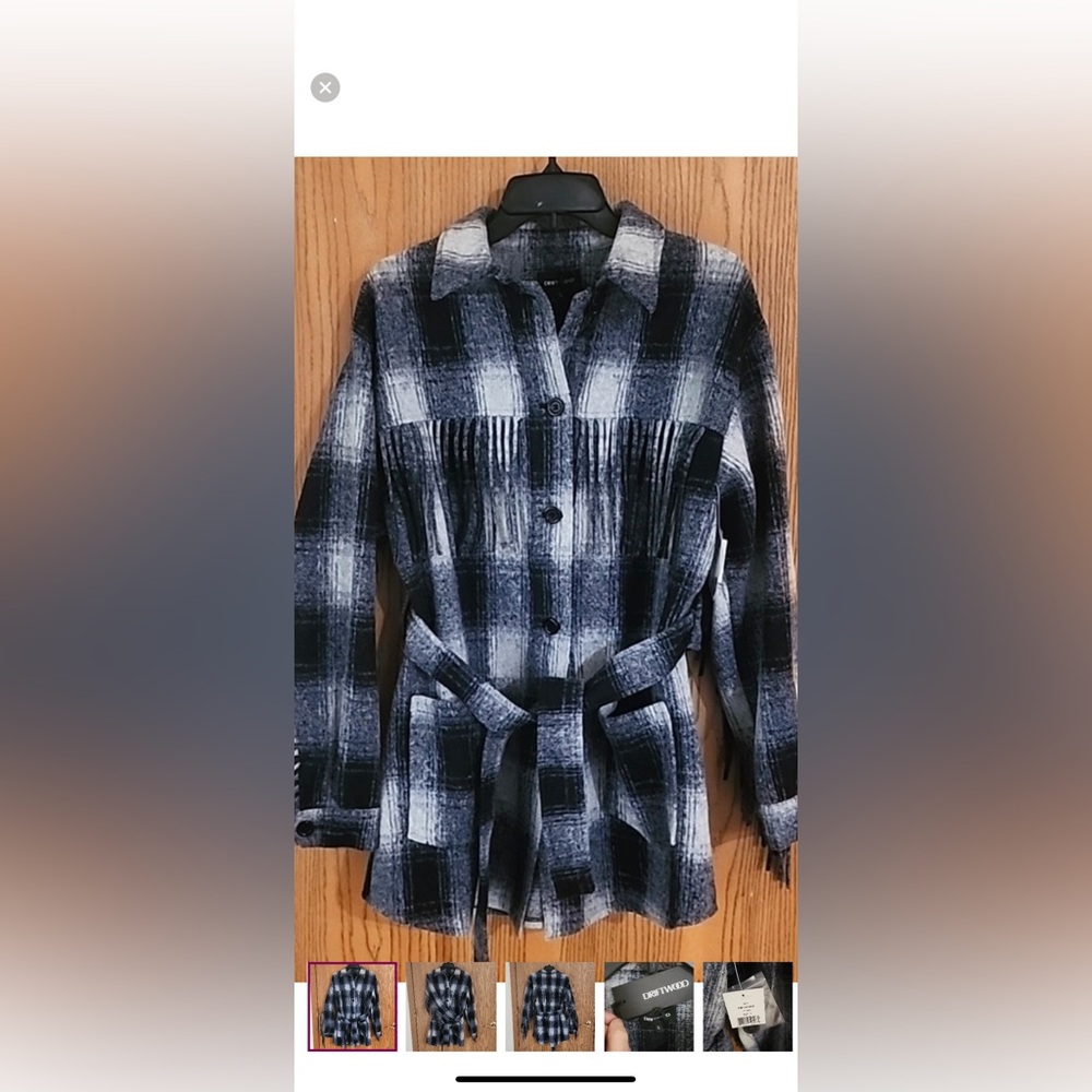 Driftwood  fringe jacket nwt